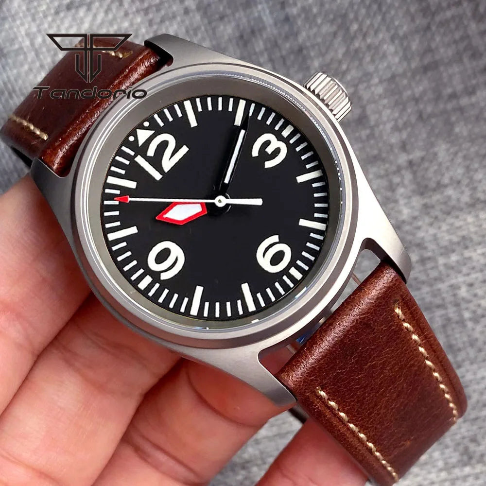 Tandorio 36mm Titanium Pilot Watch TD140 Sapphire 20bar NH35 PT5000