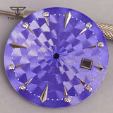 35mm Watch Dial Multicolor Texture Face Date Window Fit NH35 Automatic Watches Sword Hands Set Wristwatch Accessories Mod Parts