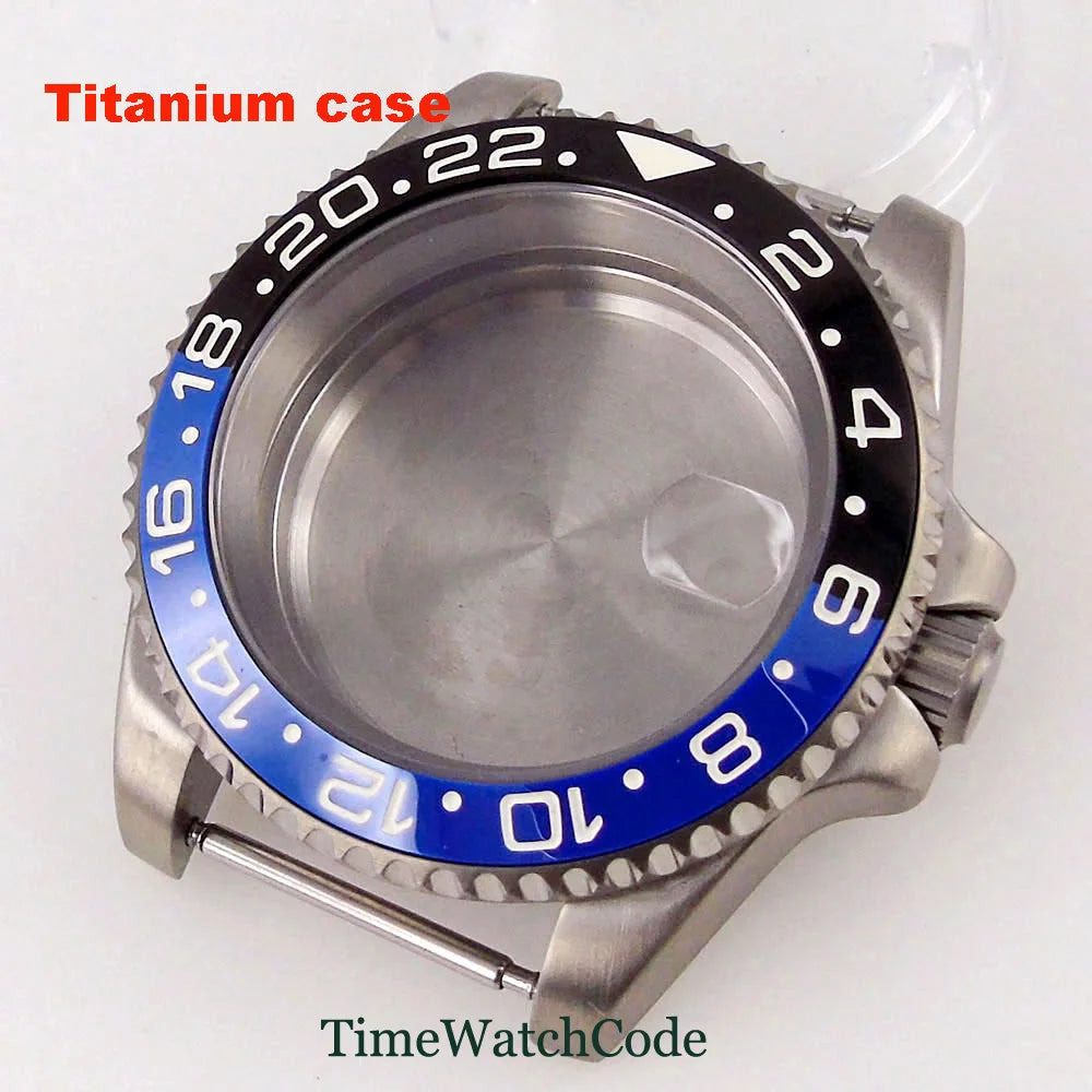 Titanium Watch Case 40mm Sub Diver  200m Waterproof Fit for NH35 NH36 ETA2824 PT5000 Antiallergry Sapphire Crystal Screw-in Crown