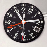 NH34 GMT Dial 29mm Mod black/white Watch Dial Face fit NH34 Automatic Movement Men Watches Part Accessories  Arabic numerals