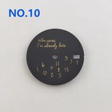 Who Cares Watch Dial 28.5mm nh35 Dial Who cares im already late Dial Watch Face gold text For NH35/NH36 Movement Watch Accessories