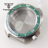 44mm Captain Willard Watch Case Stainless Steel Brushed Turtle Abalone 6105 Watch Case  20BAR Sapphire Glass Ceramic Rotating Bezel Fit NH34 NH35 NH36 ETA2824 PT5000 Movt