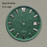 New 33.5mm G S Logo Dial water ripple Dial Suitable For NH36 Nh35 Movement High Quality Watch Modification Accessories