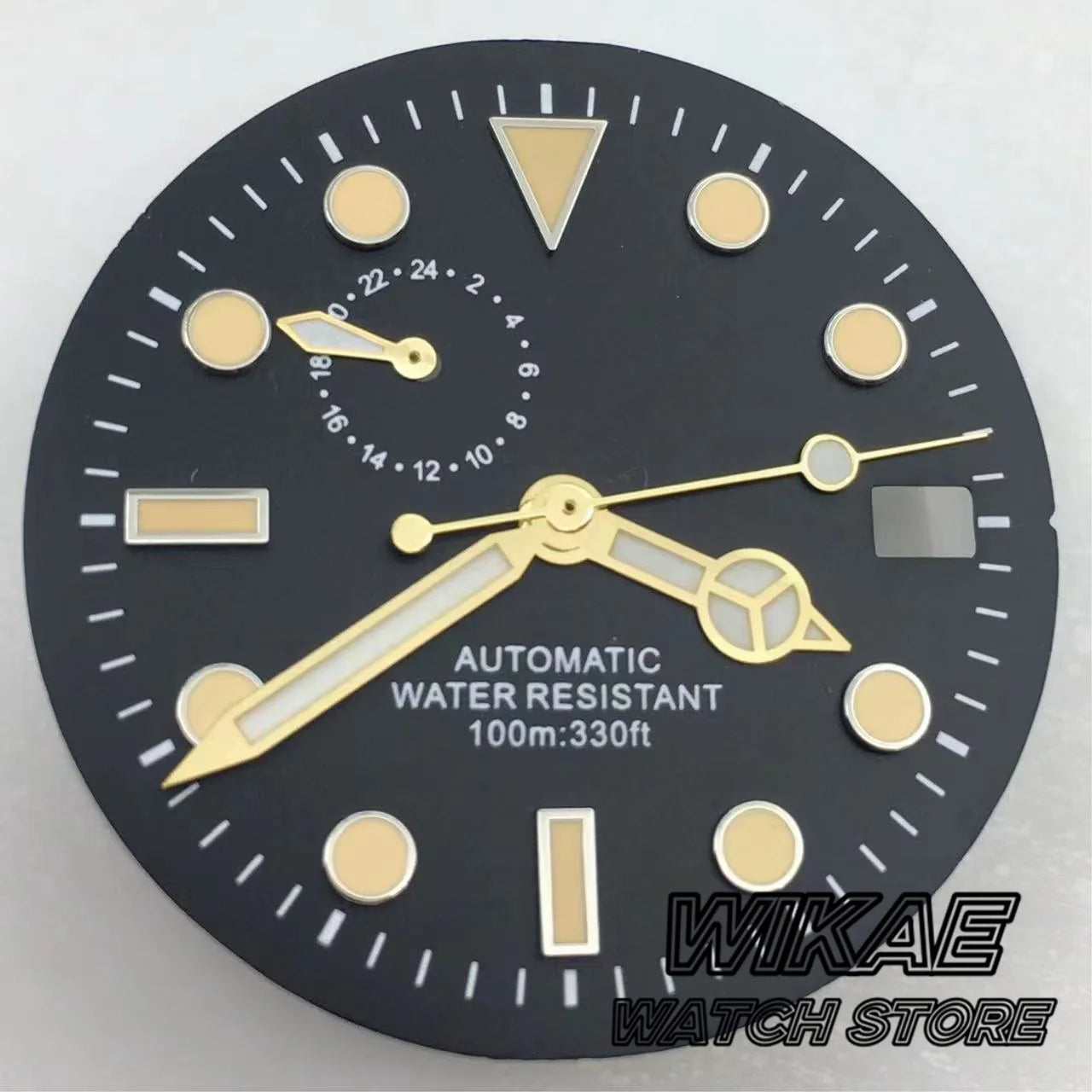 29mm Sterile TMI NH37 Watch Dial Hand Set Black Blue Green Dial Silver Orange Index Green Luminous
