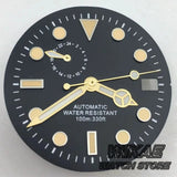 29mm Sterile TMI NH37 Watch Dial Hand Set Black Blue Green Dial Silver Orange Index Green Luminous