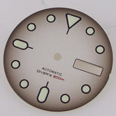 Nologo 29mm Watch Dial 3.8 Clock for NH 36 Movement Weekday Date Orange/white/black Dial Face Plate Green Lume for Di ver Watch