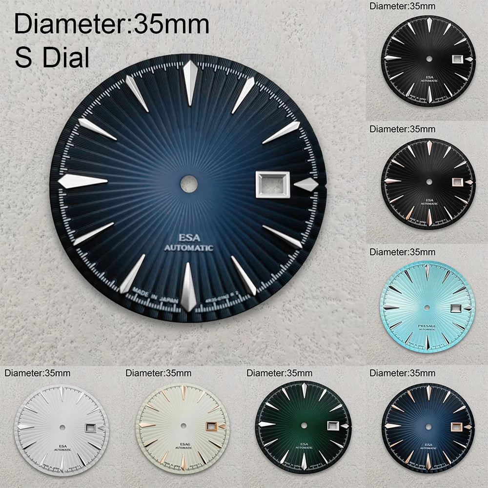 35mm Cocktail Dial Suitable For NH35 Japan Movement Vertical Stripe High Quality Dial Watch Modification Accessories