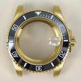 40MM PVD Gold Submariner Watch Case  GMT Yacht Master Polish Strap Sapphire Glass For NH35 NH36 NH34 NH38 Miyota 8215 Eta 2824 GMT SUB Yacht 20ATM waterproof