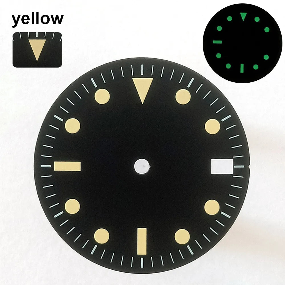 151 type of dials Submariner 28.5mm dial with calendar window suitable for NH35 movement luminous dial can support DIY dial customization name/logo
