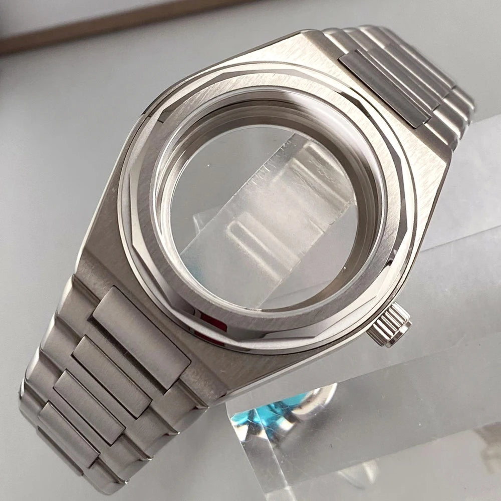 Engineer Watch Mod Case Warrior 40mm New 316L Stainless Steel Bracelet Sapphire for NH35 NH36 PT5000 ST2130 Dress Case 20ATM