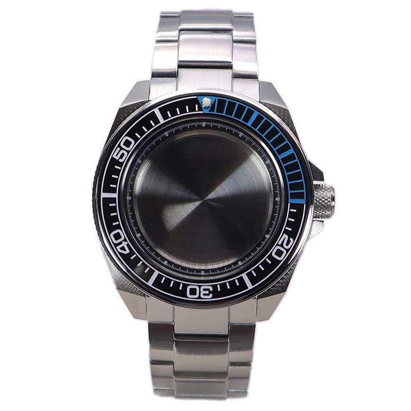 43.8mm Modified Samurai Watch Case Sapphire  For NH35 NH36 NH38 4R36 Movements 100M Waterproof
