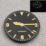 29mm Retro Explorer Dial  369 Luminous Dial 369 yellow marker Suitable For Eta2824 2836 Miyota82 Series Mingzhu Dg2813 Nh35 Nh36 Automatic Movement