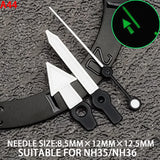 wide Watch Hands for NH35 Green Luminous Gold Silver Edge Watch Accessories with Diamond/Sword/Cross Second Hand for NH35/NH36/4R/7S Movement