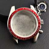 40mm Speedmaster Watch Case Stainless Steel  For VK63 VK64 Chronograph Quartz Movement Mineral Moon Foorprint Sterile Caseback