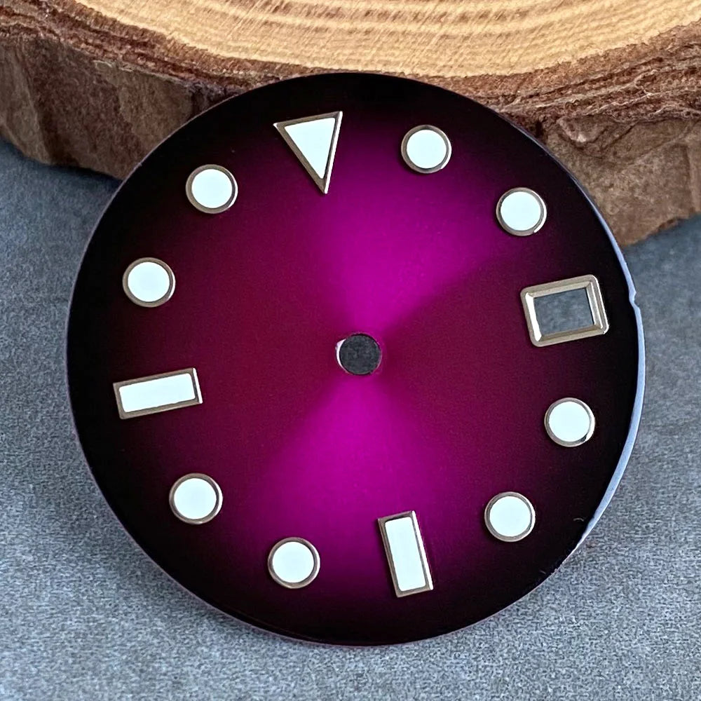 Gradient Sunburst Watch Dial Hands Nologo 29mm Green Luminous Fit NH35 ...