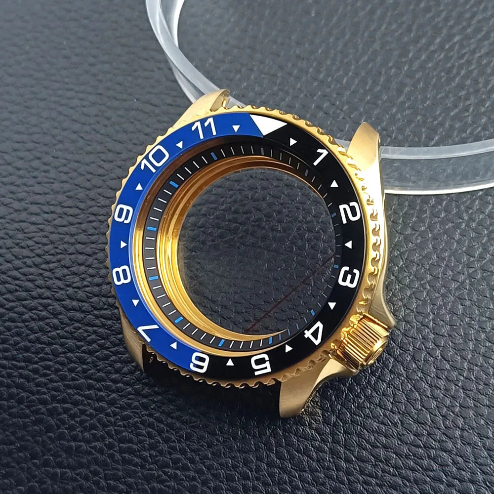 NH35 42mm用ゴールドSkx007ケースモッド 316ローズゴールドスチールケース NH35 NH36ムーブメント/ダイヤルケースプレーンサファイアガラス 22mmストラップウォッチボックス