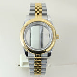 Two Tone Round Edge Watch Case 39mm 36mm Sapphire Crystal Glass For Seiko NH35 NH36 NH38 NH34 Miyota 8215 Movement Presidential Bracelet