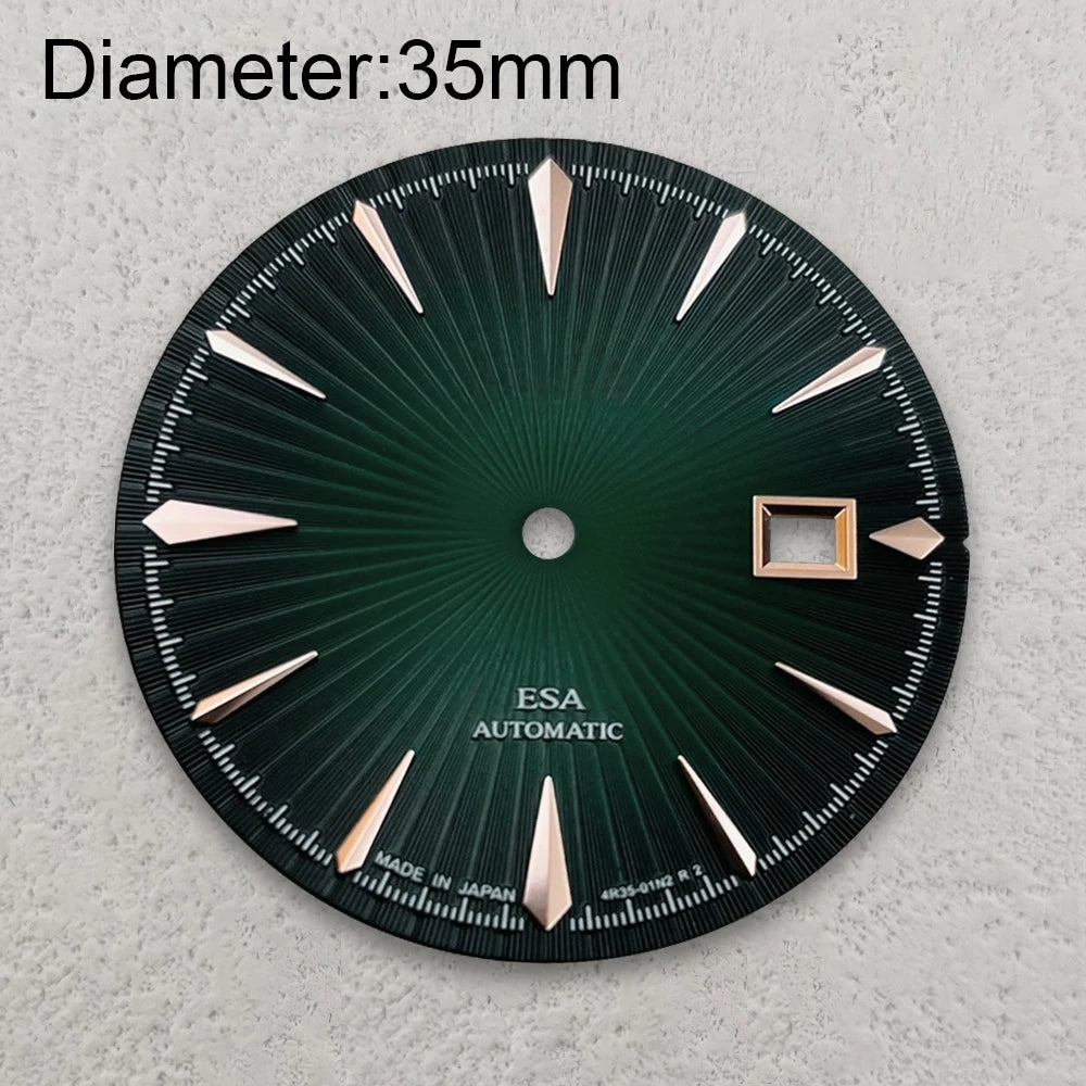 35mm Cocktail Dial Suitable For NH35 Japan Movement Vertical Stripe High Quality Dial Watch Modification Accessories