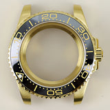 40MM PVD Gold Submariner Watch Case  GMT Yacht Master Polish Strap Sapphire Glass For NH35 NH36 NH34 NH38 Miyota 8215 Eta 2824 GMT SUB Yacht 20ATM waterproof