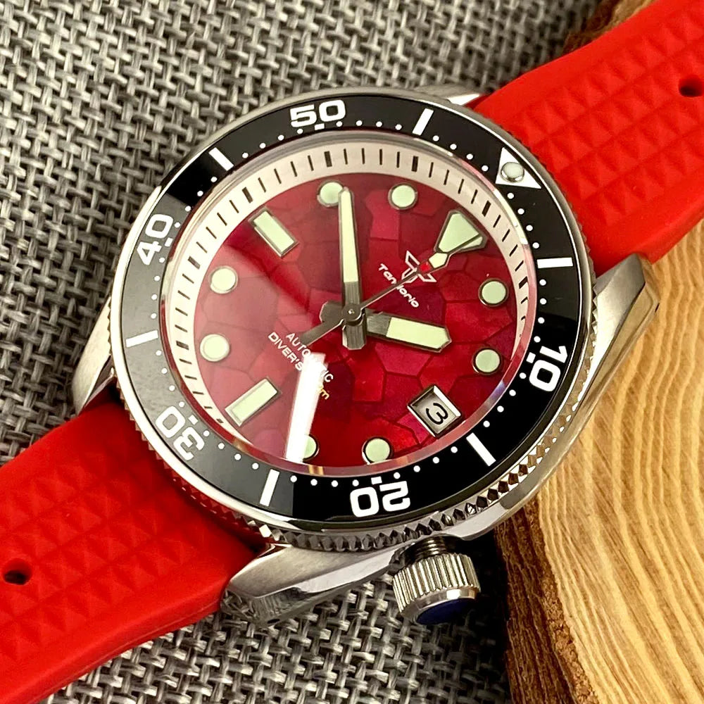 Tandorio SBDX001 Diver TD214R MOP Red Sapphire NH35 42.5MM 20bar