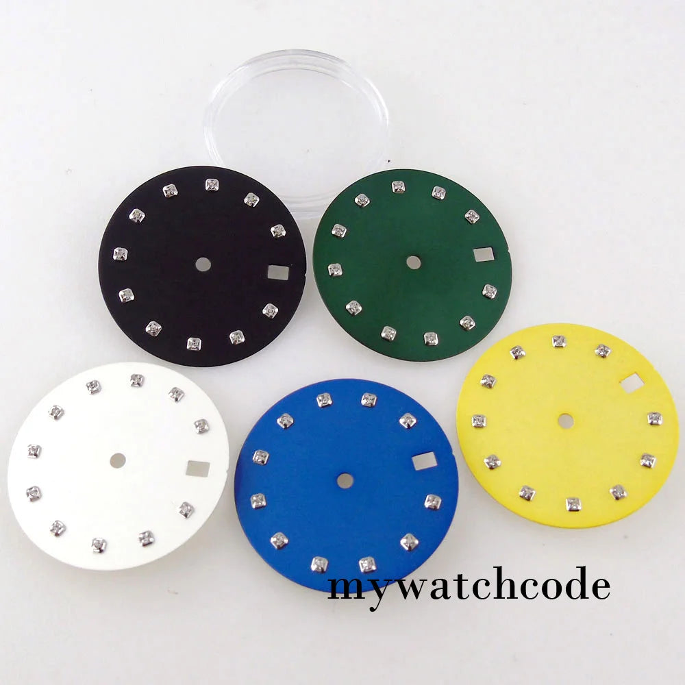 Black/Green/Blue/White/Yellow 29mm Watch Dial Date Window Fit for NH35A NH36A Automatic Movement Watch Parts Accessories