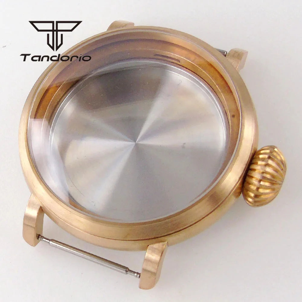 46mm Real Cusn8 Bronze Watch Case Big wrist Sapphire NH34 NH35 NH36 ETA2824 PT5000 Movement 10Bar