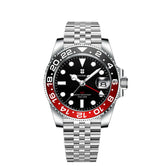 40mm RONDA 515 Quartz GMT Watch Corgeut 100M Water Resistant Luminous Sapphire