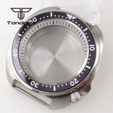 44mm Captain Willard Watch Case Stainless Steel Brushed Turtle Abalone 6105 Watch Case  20BAR Sapphire Glass Ceramic Rotating Bezel Fit NH34 NH35 NH36 ETA2824 PT5000 Movt