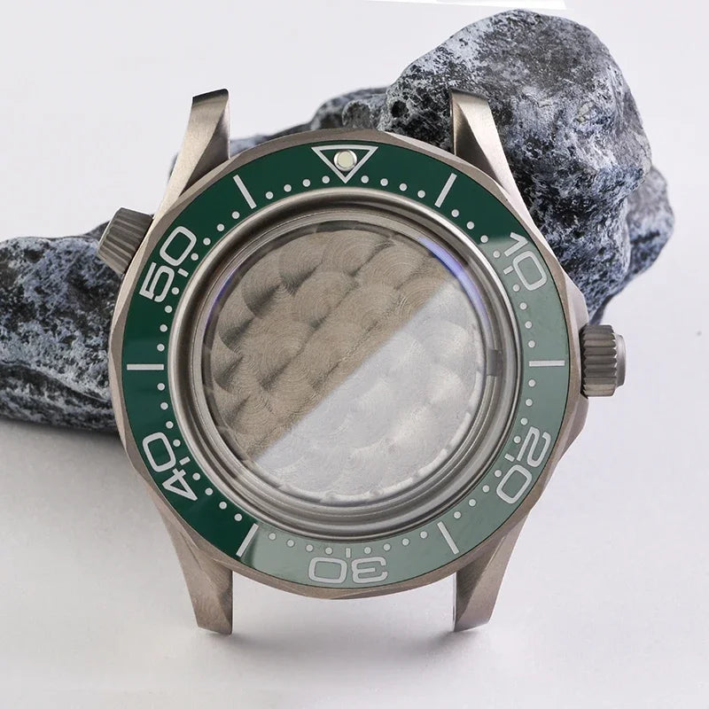 Titanium Seamaster Watch Case Sapphire Glass  20ATM  For NH35NH36 Automatic DIVER Case