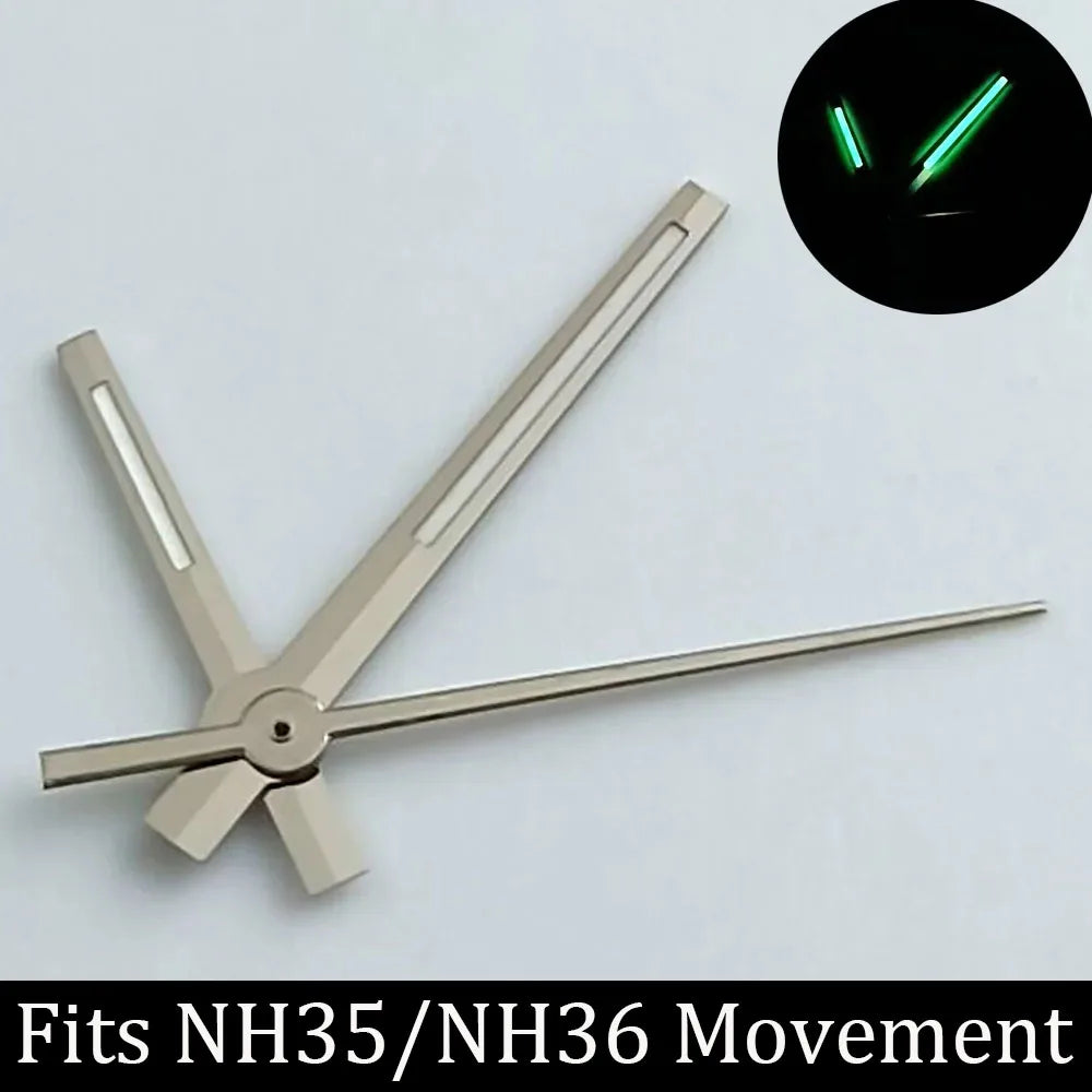 28.5mm Dial single/no calendar watch blue-green/green luminous dial hands fit for N H35/E2815/E2836 movement watch accessories