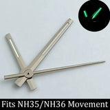 28.5mm Dial single/no calendar watch blue-green/green luminous dial hands fit for N H35/E2815/E2836 movement watch accessories