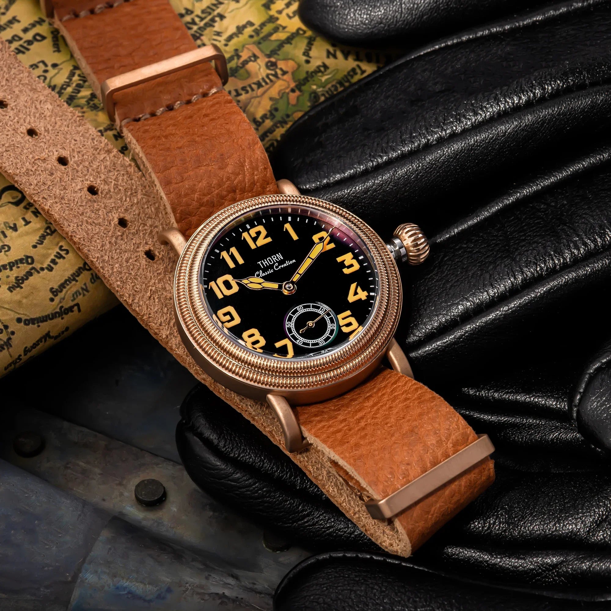 THORN T013 36mm Vintage Pilot Watch ST1700 Manual winding Sub THORN T013 36mm Vintage Pilot Watch ST1700 Manual winding Sub