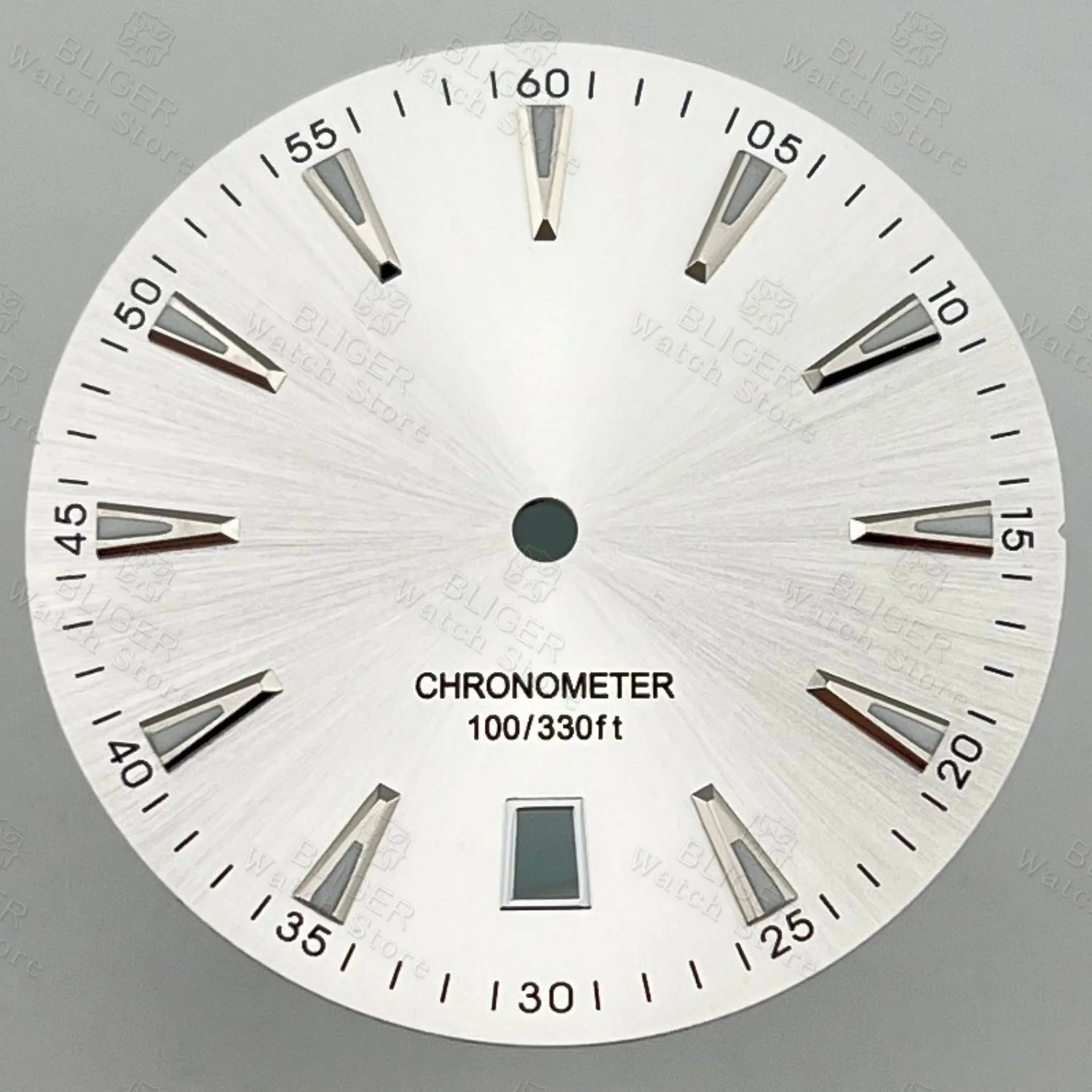 33mm AT Style Watch Dial Wristwatch Parts Sunburst Gradient Black Ocean Blue Red Dial Luminous Fits NH35 Movement 6 o'clock