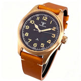 39MM Vintage Bronze Pilot Watch Real Cusn8 Tandorio TD131P Japan NH35A Miyota8215 PT5000 Automatic 20Bar Sapphire