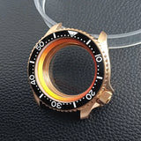 Gold Skx007 Case Mod For NH35 42mm 316 Rose Gold  Steel Case Fit NH35 NH36 Movement/Dial Case Plane Sapphire Glass 22mm Strap Watch Box