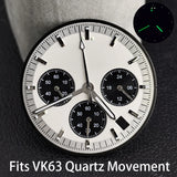 40mm Speedmaster Watch Case Stainless Steel  For VK63 VK64 Chronograph Quartz Movement Mineral Moon Foorprint Sterile Caseback