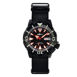 HEIMDALLR NH36 Monster Diver Automatic 200m Waterproof PVd Black AR Sapphire Luminous Men Watch Ghost Teeth Series
