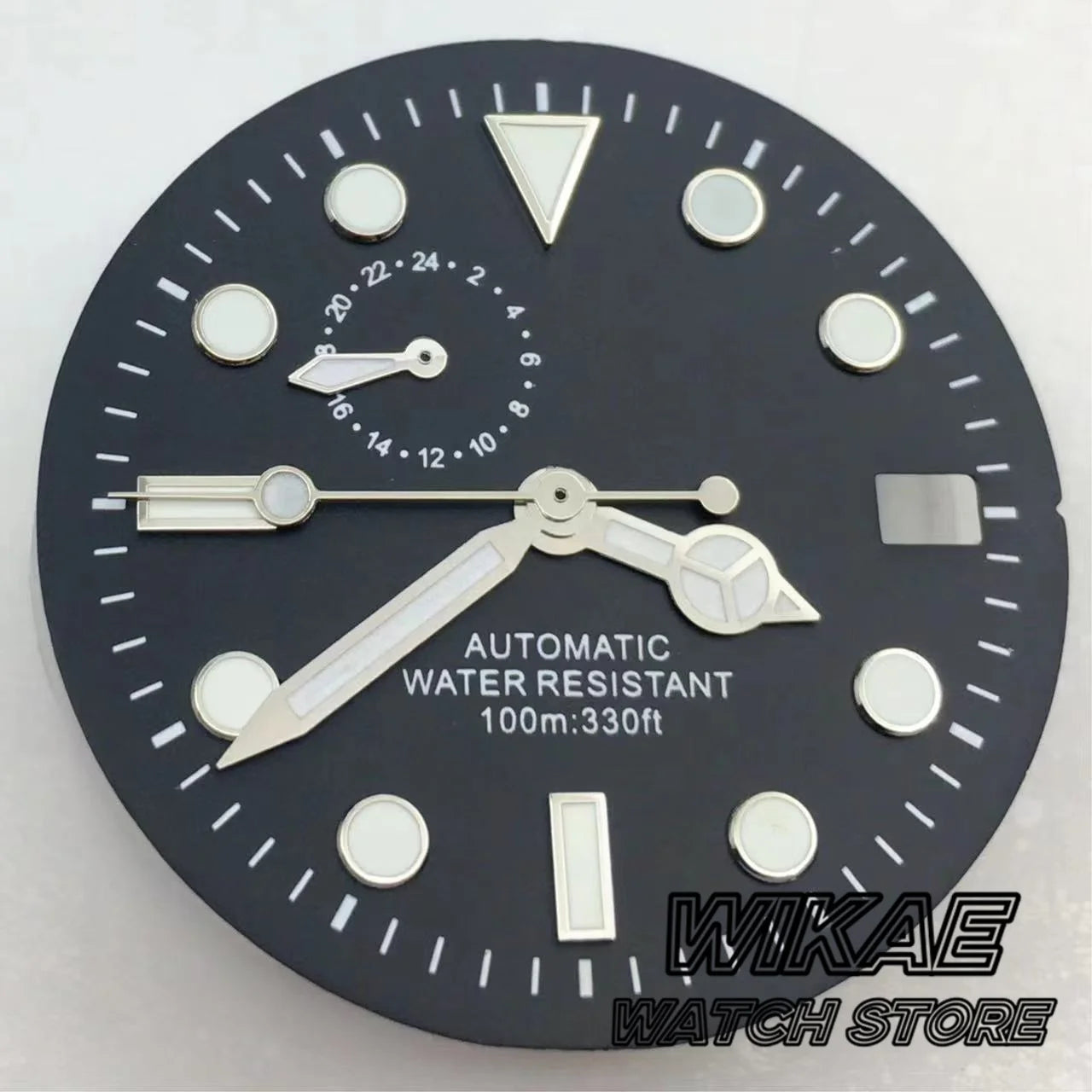 29mm Sterile TMI NH37 Watch Dial Hand Set Black Blue Green Dial Silver Orange Index Green Luminous