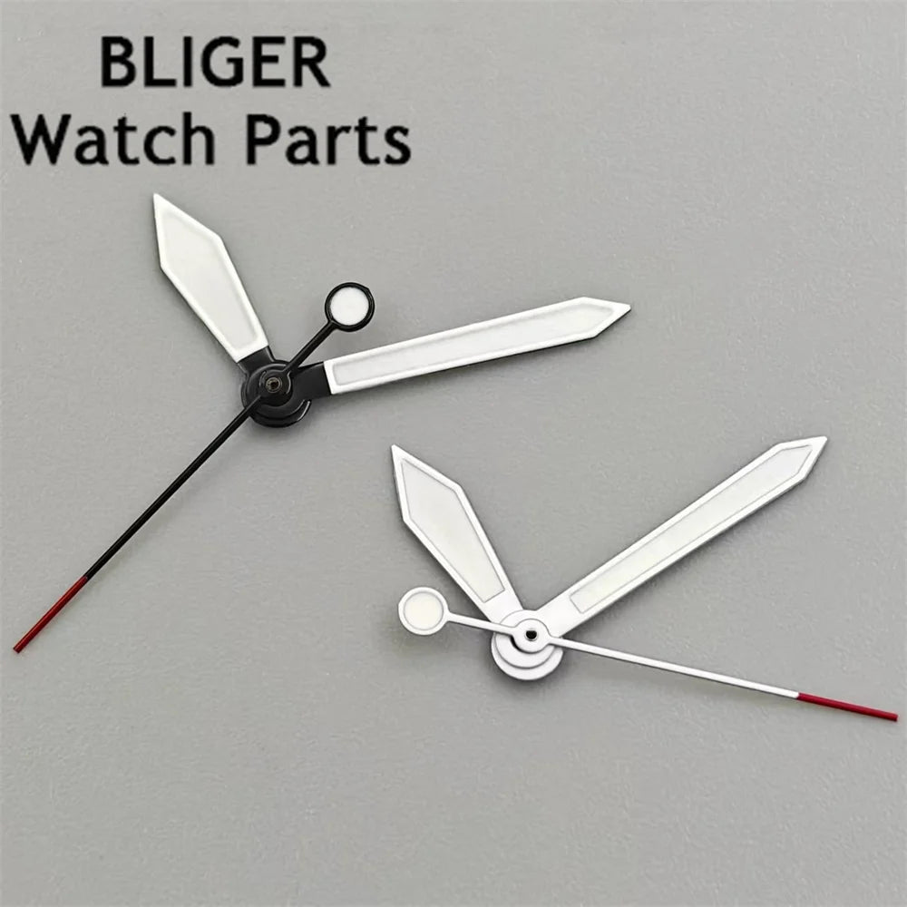 BLIGER Watch Hands Black White Watch Hands C3 Green Luminous Fit NH35 NH36 NH38 Movement Pilot Watch Modification Accessories