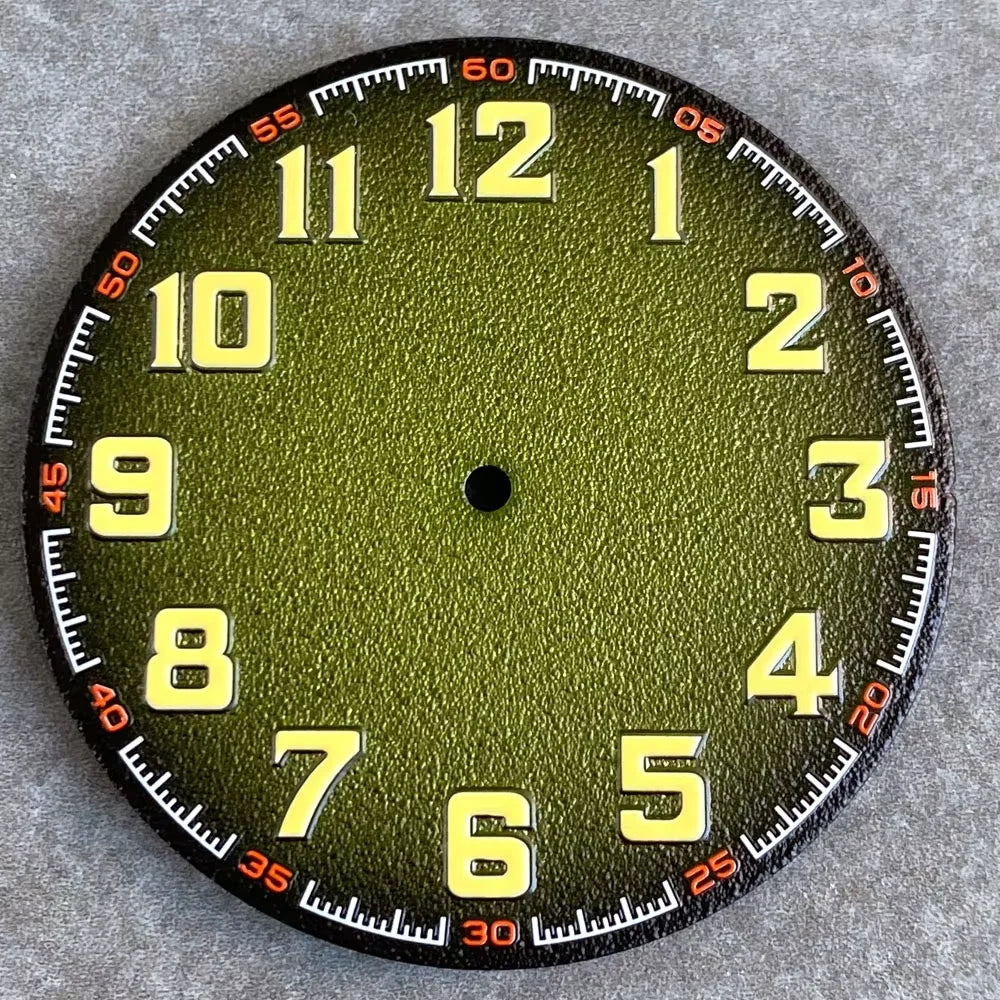 Tandorio 40.5mm Matte Watch Dial Fit NH35 NH36 ETA2824 PT500 Arabic Numeral Watch Face Automatic Watch Accessories Replace Parts