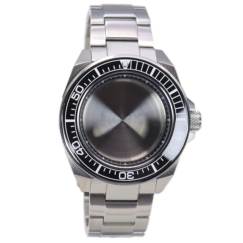 43.8mm Modified Samurai Watch Case Sapphire  For NH35 NH36 NH38 4R36 Movements 100M Waterproof