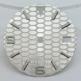 honeycomb texture watch dial is 29mm green luminous suitable for replacing parts of NH35 and NH36 movements