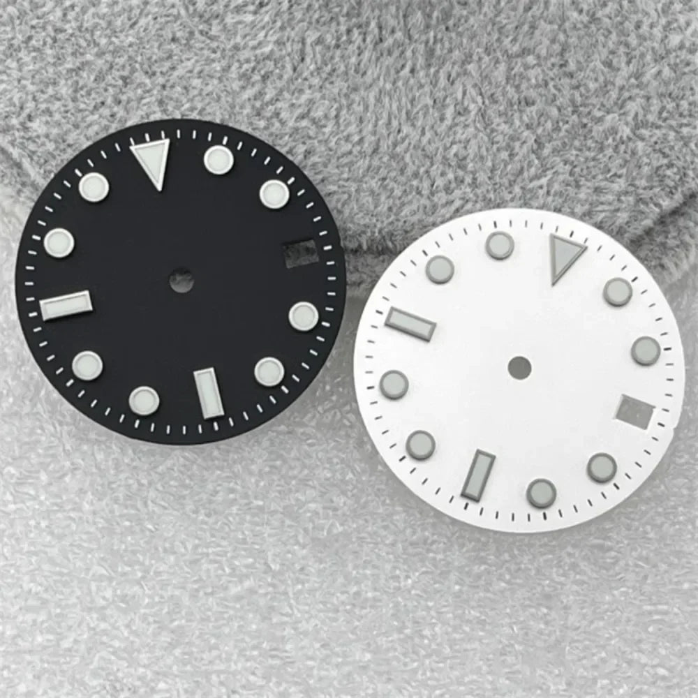 28.5mm NH35 Dial Green Luminous Watch Dial SUB Surface with Calendar Window Watch Accessories for NH35/NH36 Movement