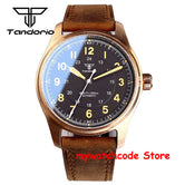 39mm Real Cusn8 Bronze Aviator Watch Tandorio TD107Z  Sapphire 20Bar  NH35A PT5000 Miyota8215 Automatic Military Relojes