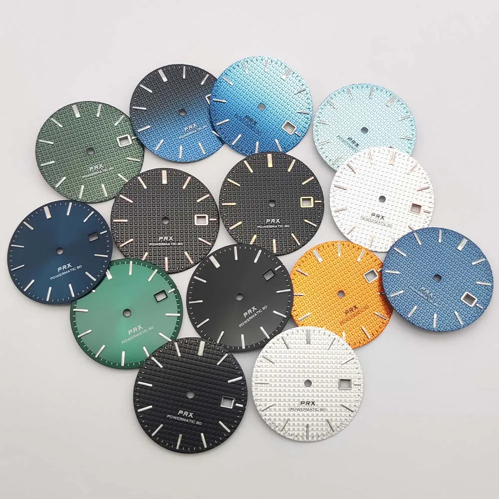 31.8mm Watch Dial No Logo Waffle Texture Thin Markers Watch Dial Mod Fit For PRX AP Seiko NH35/36 Movement Case Parts Hands Accessories