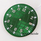 40mm Square Watch Case Glass Back Rubber Strap Dial Hands Set Fit NH35A NH36A Automatic Movement Sapphire Glass