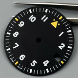 Watch Dial 29mm Pilot Style Black Green White Dial C3 Green Luminous Fit NH35 NH36 ETA2824 2836 PT5000 MIYOTA DG Movement