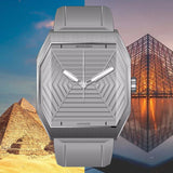 Fashion Octogon Watch 36mm Specht & Söhne Grey Color VH31 Quartz Egyptian Pyramids Dial Rubber Sapphire Crystal Stainless Steel Watch