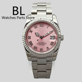 DateJust Dress Watch BLIGER BL001 36mm39mmPink Dial NH35A Automatic 904 Stainless Steel Fluted Bezel Sapphire Diamond Roman Marks