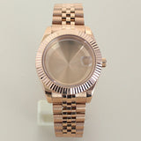 Rose Gold Datejust Watch Case Two Tone Rose Gold Case 39mm 36mm Fluted Sapphire Crystal For Seiko NH35 NH36 NH38 NH34 Miyota 8215 Movement 28.5 Dial